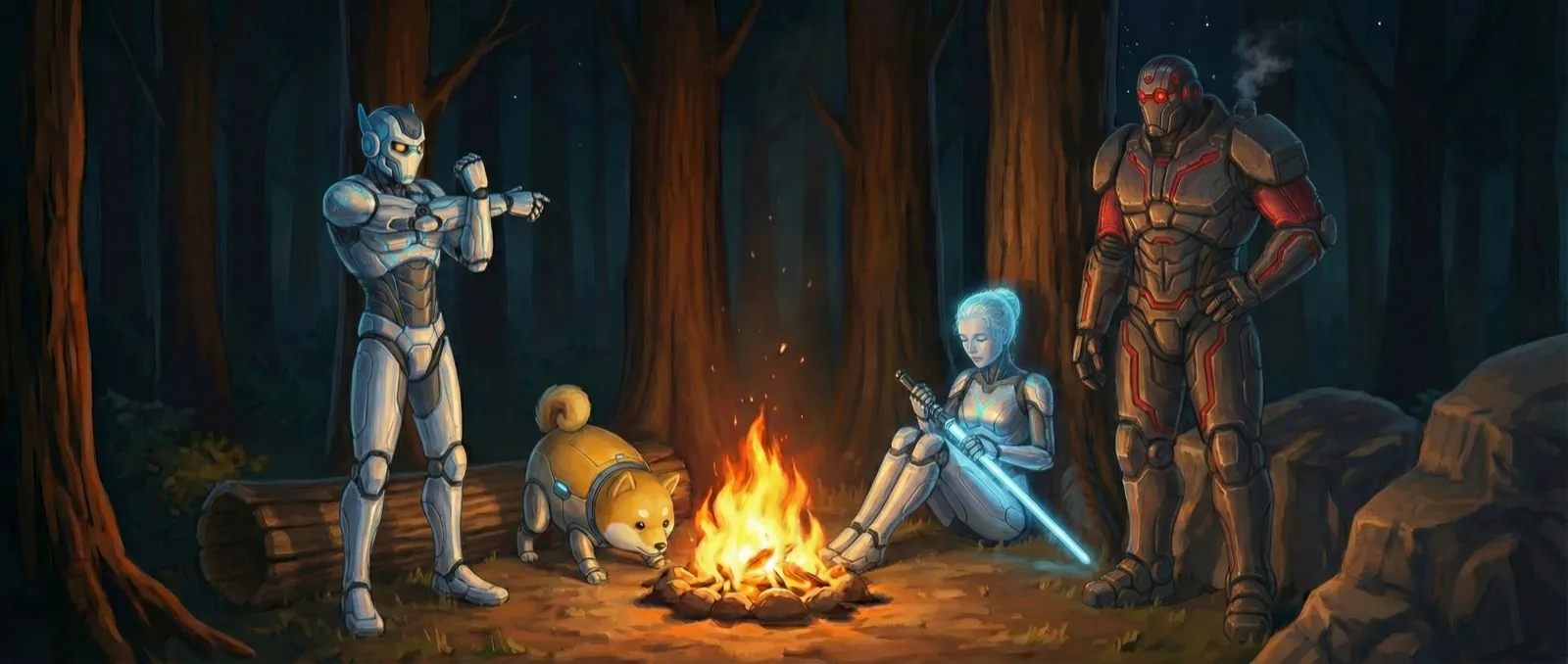 Council campfire scene